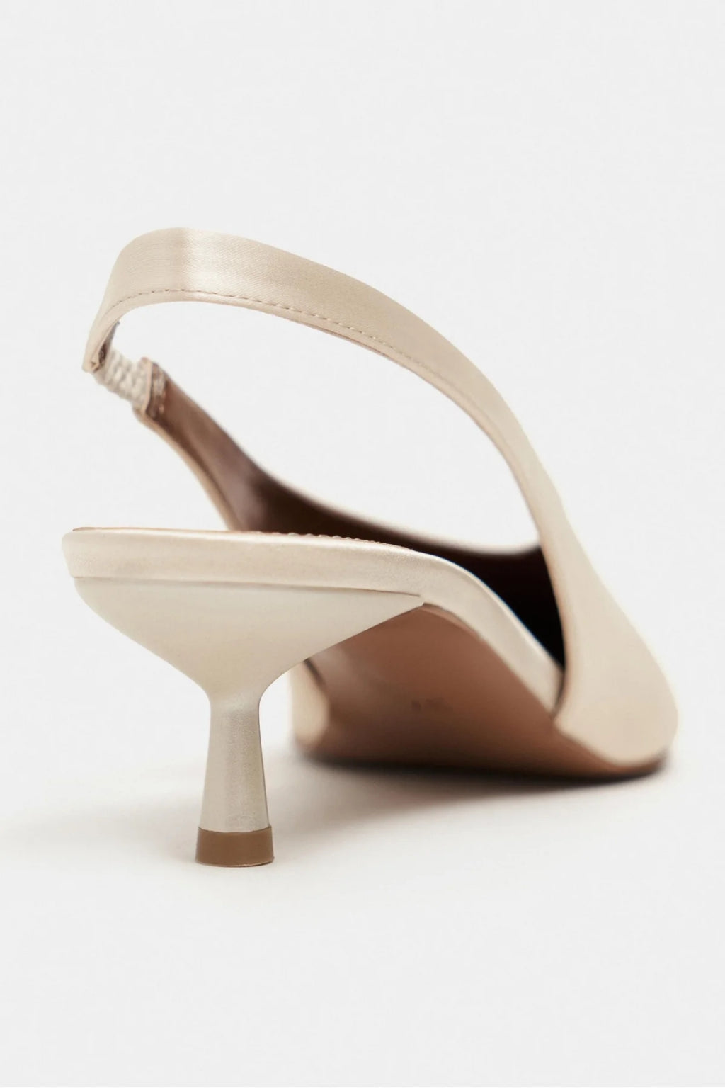 WILSON Satin Slingback Heels – Salmon Satin