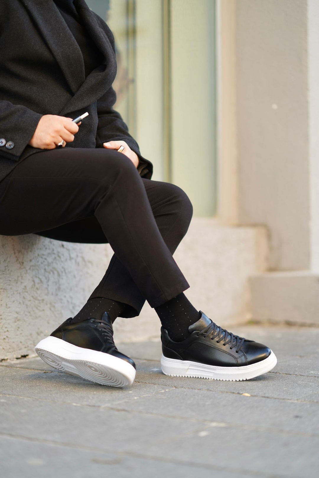Armin Siyah %100 Hakiki Deri Havuzlu Eva Taban Sneaker