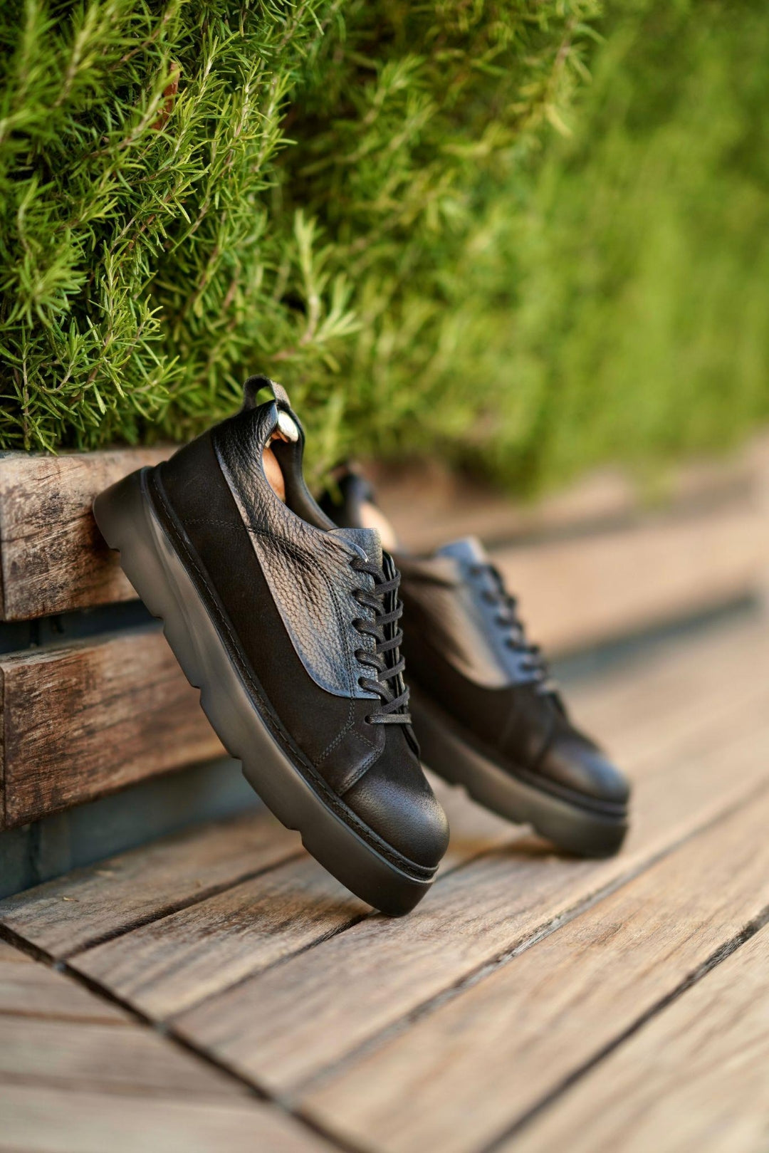 Tony Siyah %100 Hakiki Deri (Nubuk-Floter) Eva Taban Sneaker