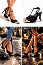 Vexora Lace Metal Burunlu Dantel Stiletto