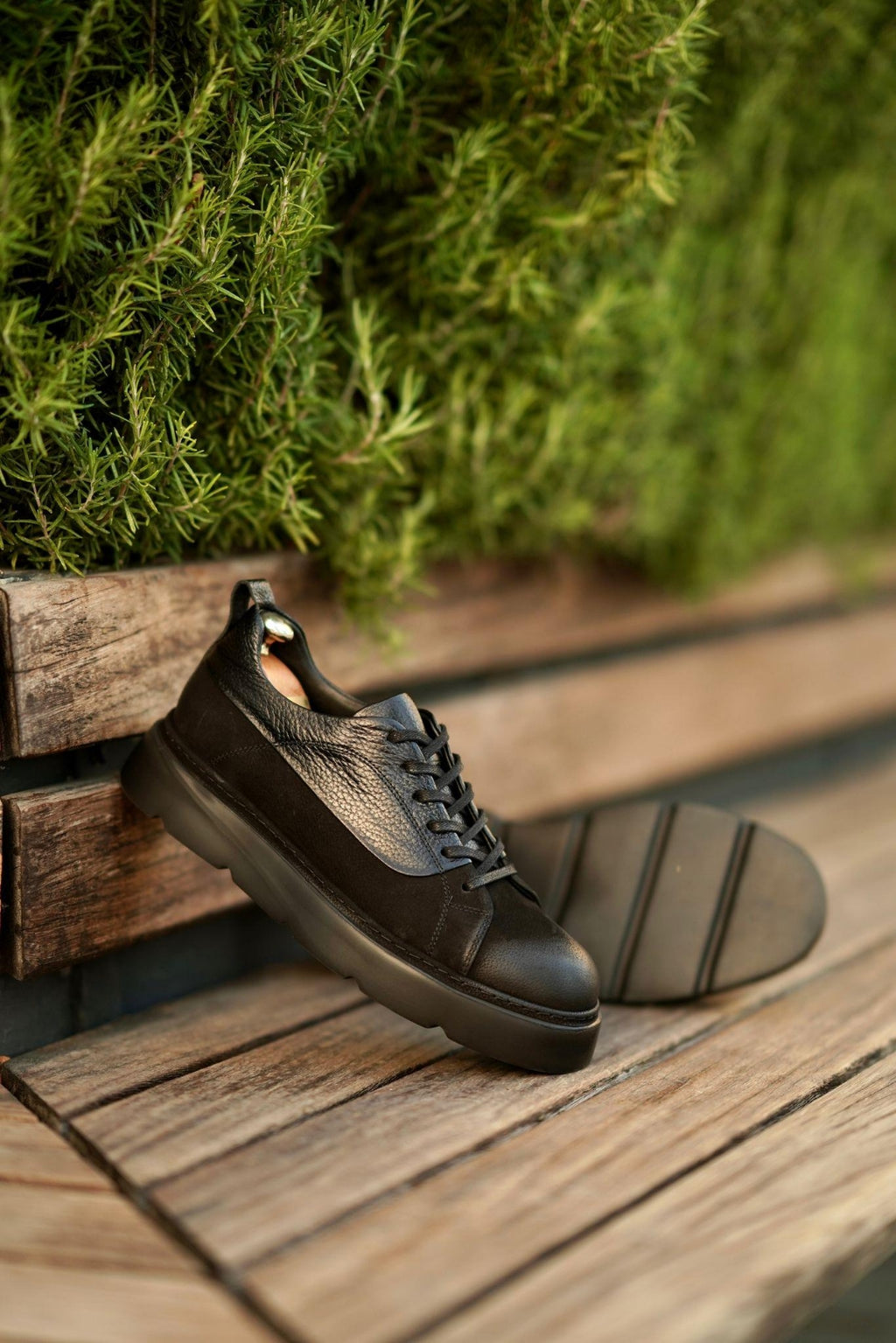 Tony Siyah %100 Hakiki Deri (Nubuk-Floter) Eva Taban Sneaker