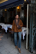 Brumal Faux Suede Fur-Trim Jacket – Light Brown