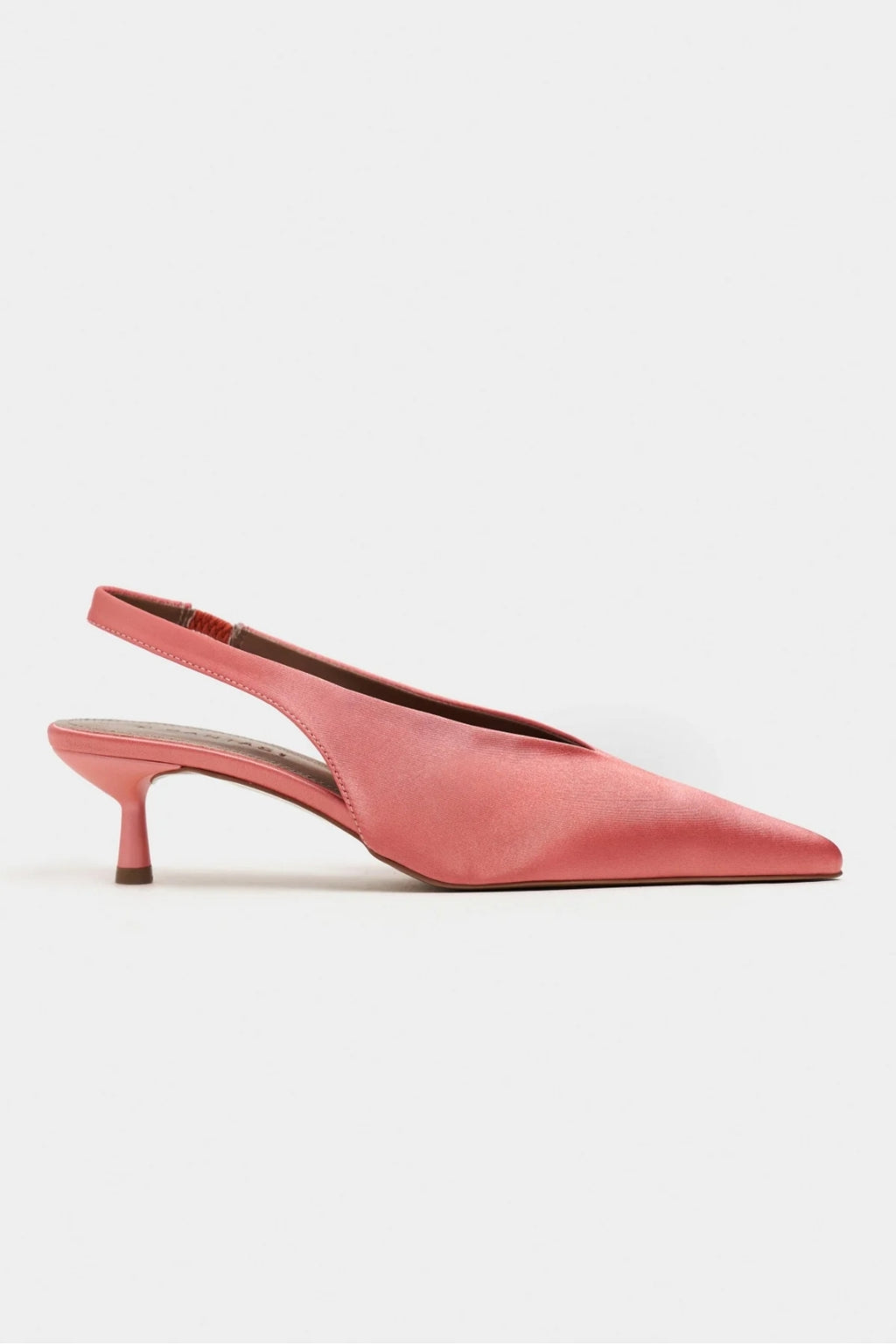 WILSON Satin Slingback Heels – Salmon Satin
