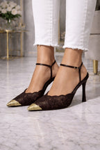 Vexora Lace Metal Burunlu Dantel Stiletto