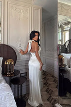 Sorevienne Halter Maxi Dress – White