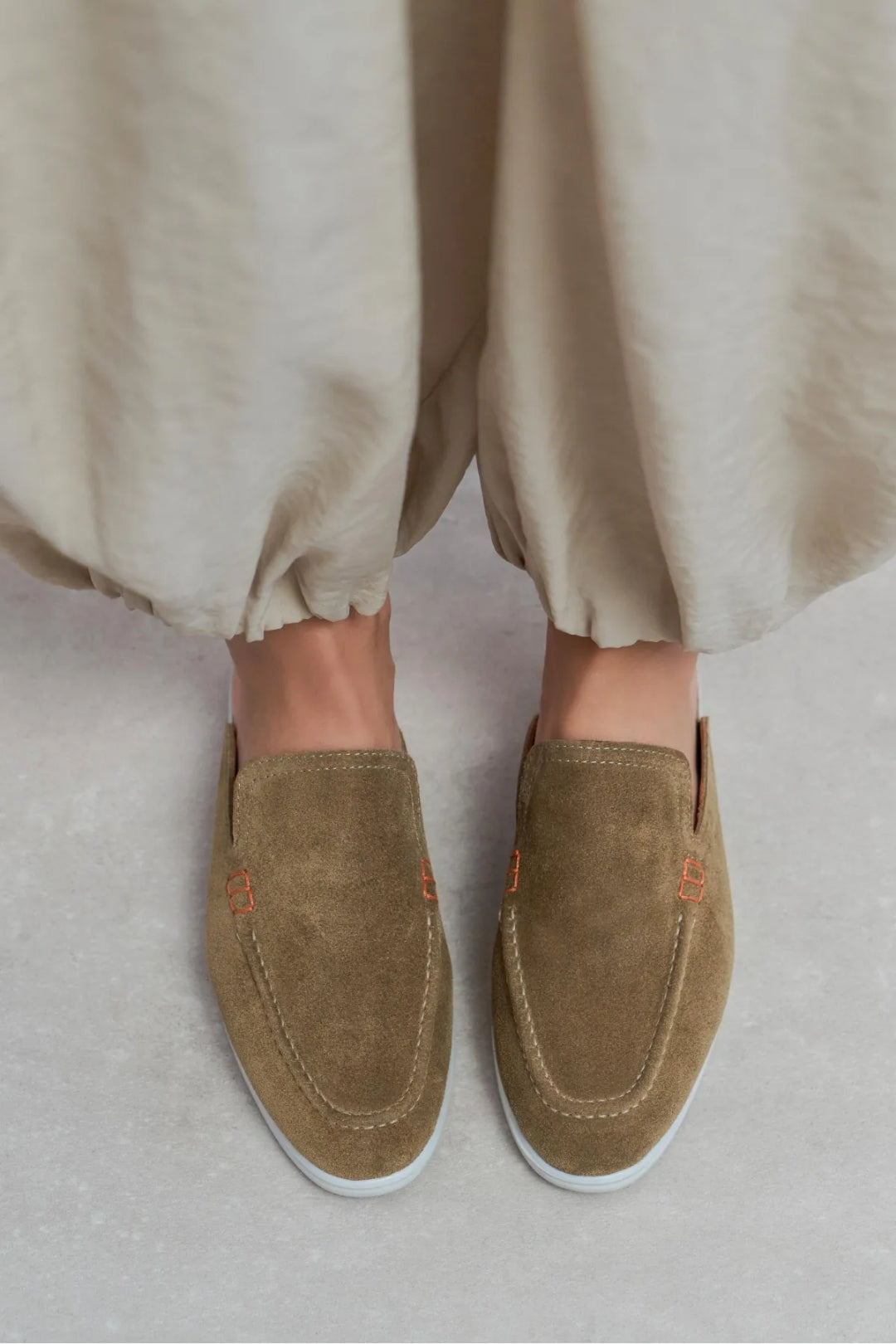 Sorrento – Handcrafted Genuine Suede Leather Mule Loafers – Navy Suede