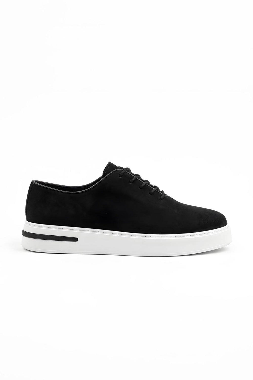 Siyah Hakiki Nubuk Deri Ultra Hafif Eva Taban Sneaker
