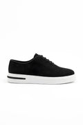 Siyah Hakiki Nubuk Deri Ultra Hafif Eva Taban Sneaker