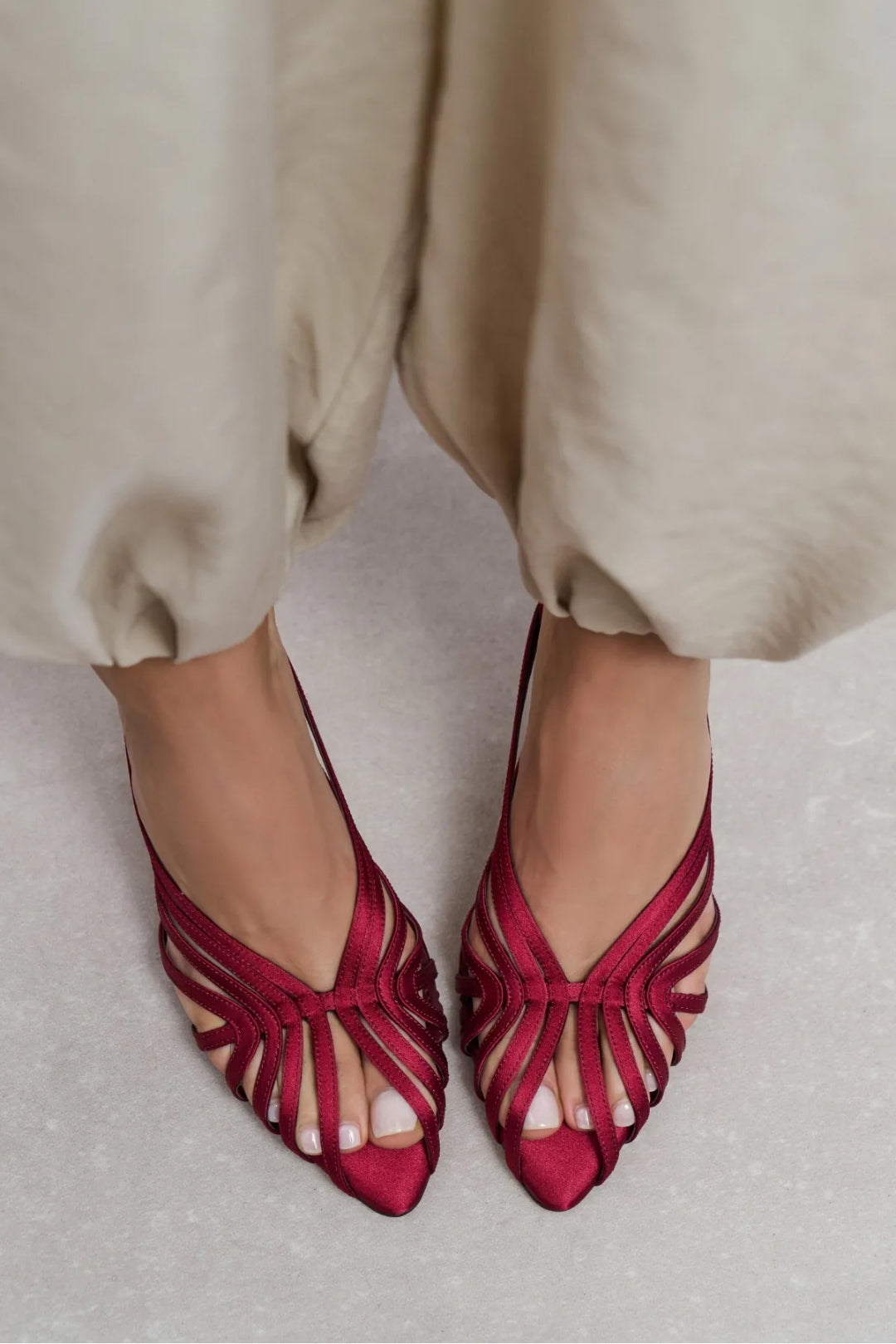 Seraphina Satin Cage-Strap Open-Toe Heeled Mule – Navy Satin