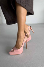 Heimdall Toka Detaylı 13 CM Platform Stiletto - Siyah