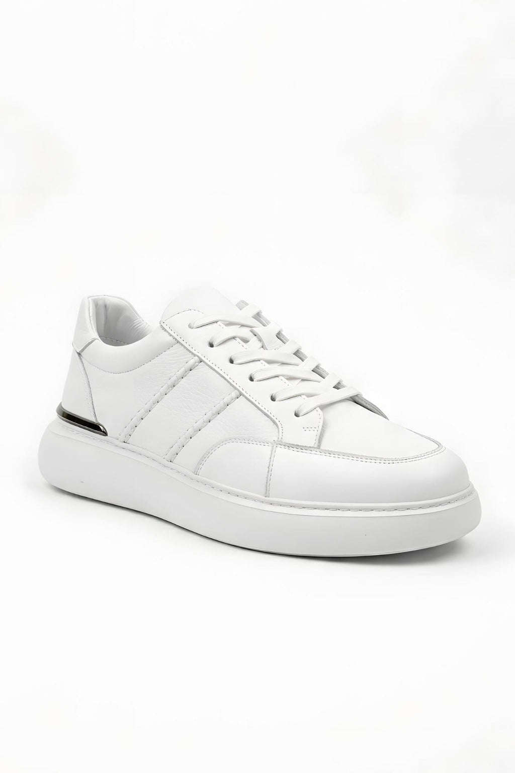 Beyaz %100 Hakiki Deri Hafif Eva Taban Sneaker