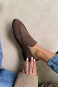 Coffee Suede Comfortable Elegant Women's Ballet Flats