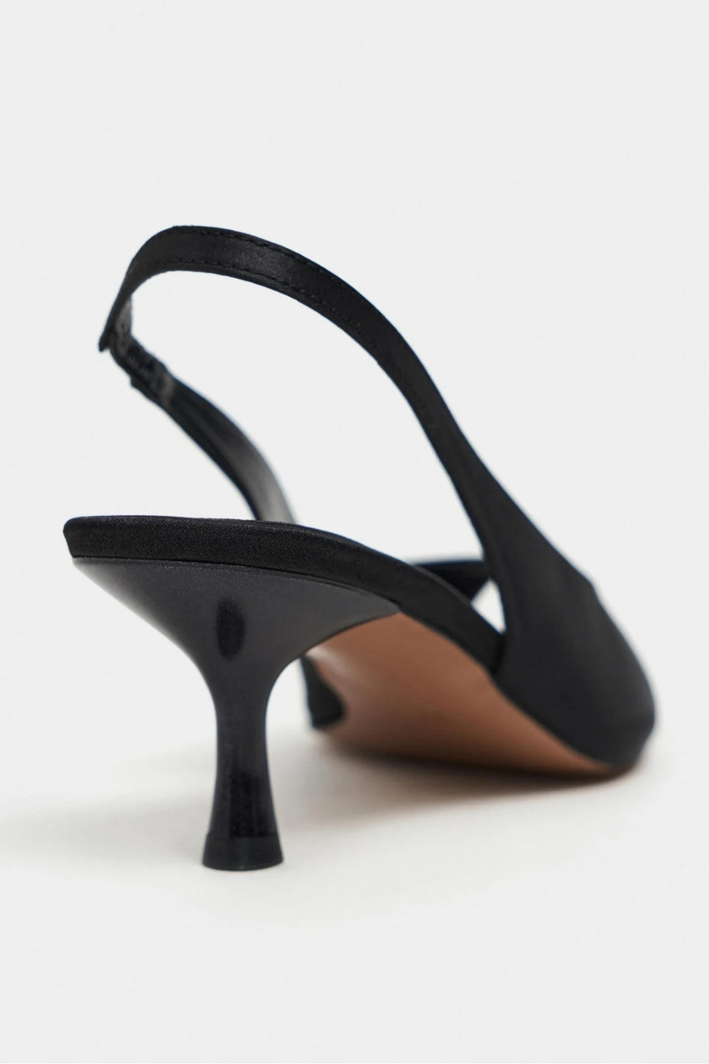 Aurelia Satin Peep-Toe Slingback Kitten Heels – Pearl Satin