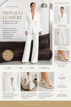 Monaco Lumière Signature Look – Premium White Tailored Suit & Sity Genuine Leather Gold Stiletto Bundle