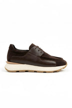 Brown 100% Genuine Leather Ultra Lightweight EVA Sole Sneaker