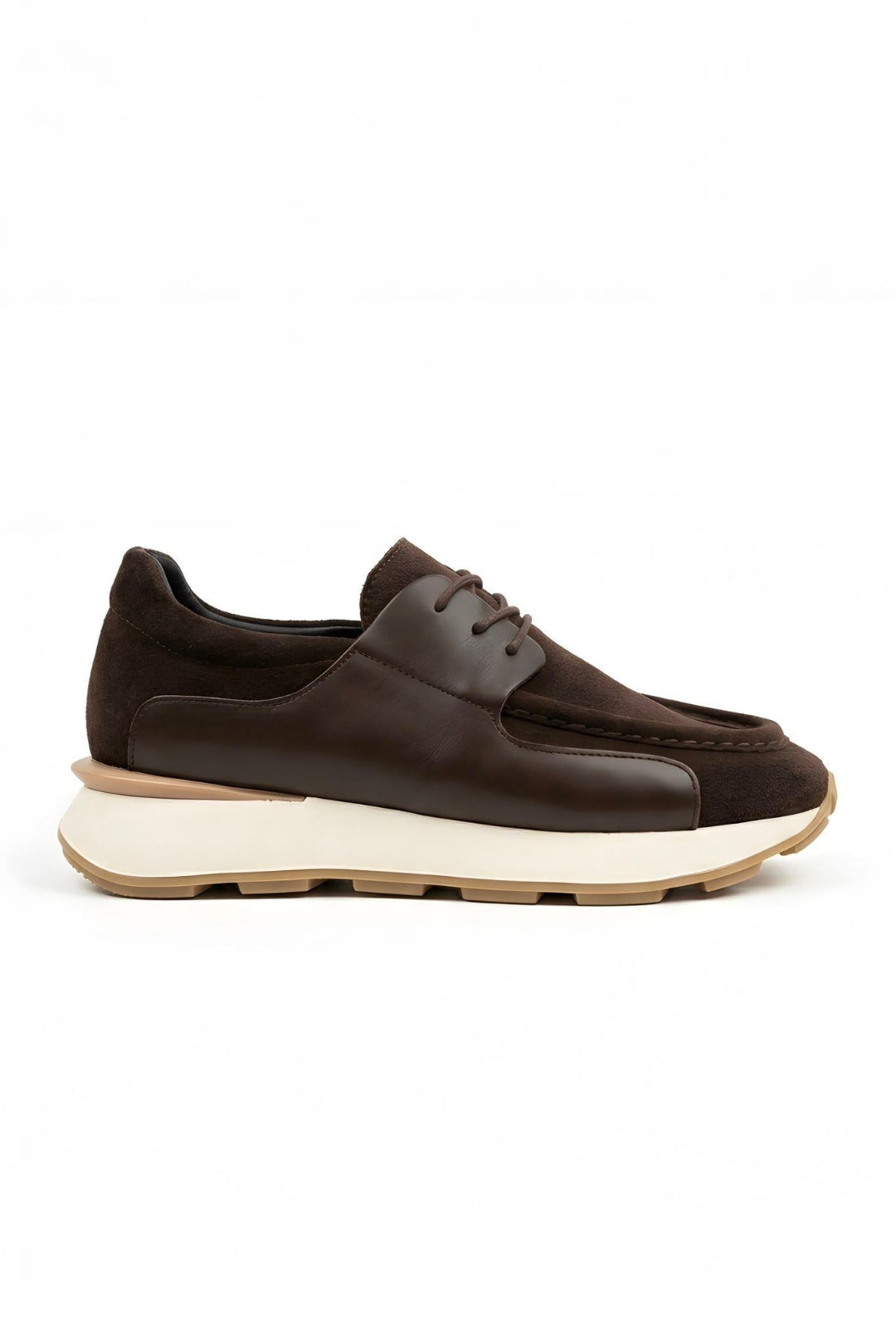 Kahverengi %100 Hakiki Deri Ultra Hafif Eva Taban Sneaker