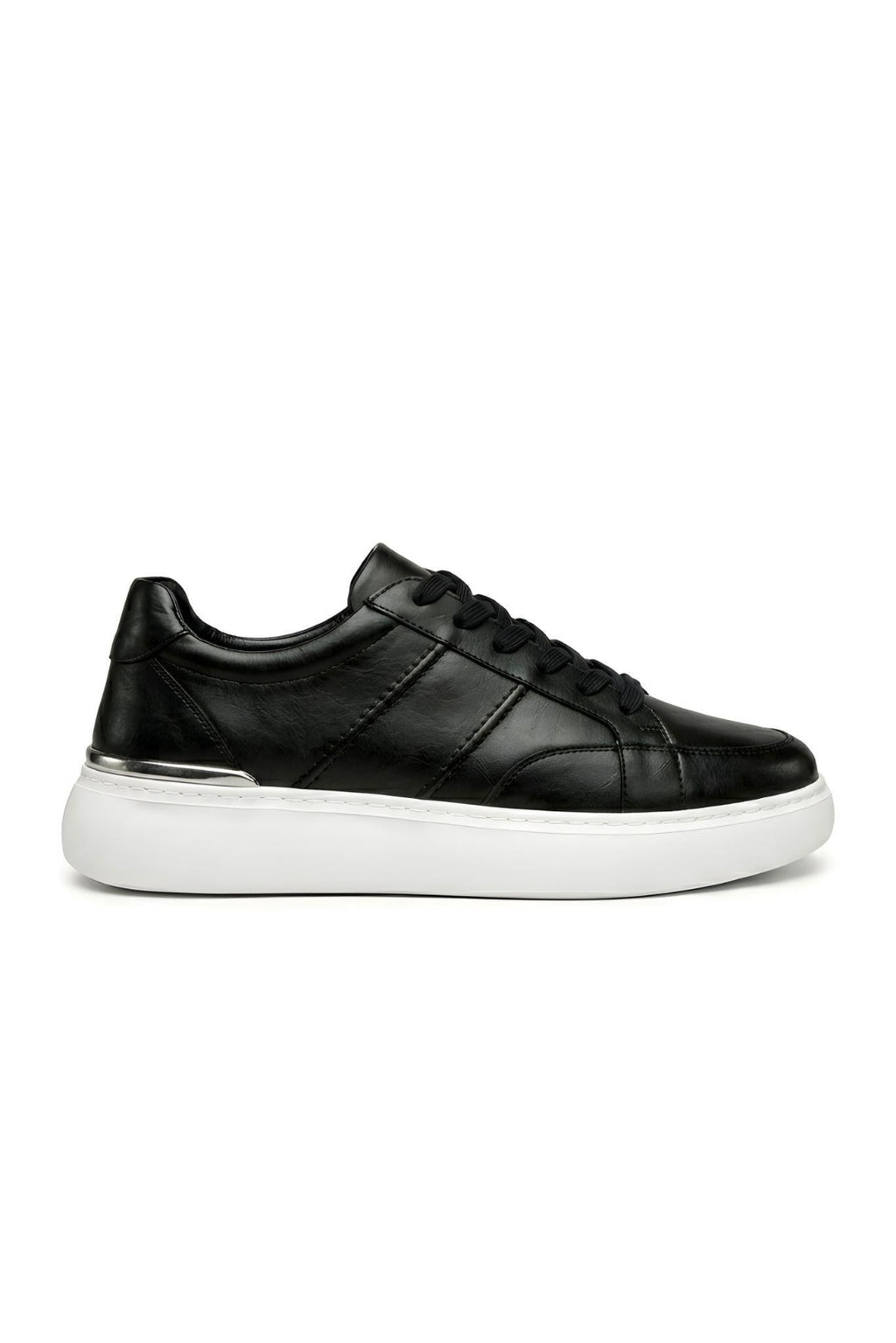 Siyah %100 Hakiki Deri Ultra Hafif Eva Taban Sneaker