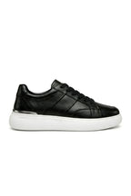 Siyah %100 Hakiki Deri Ultra Hafif Eva Taban Sneaker