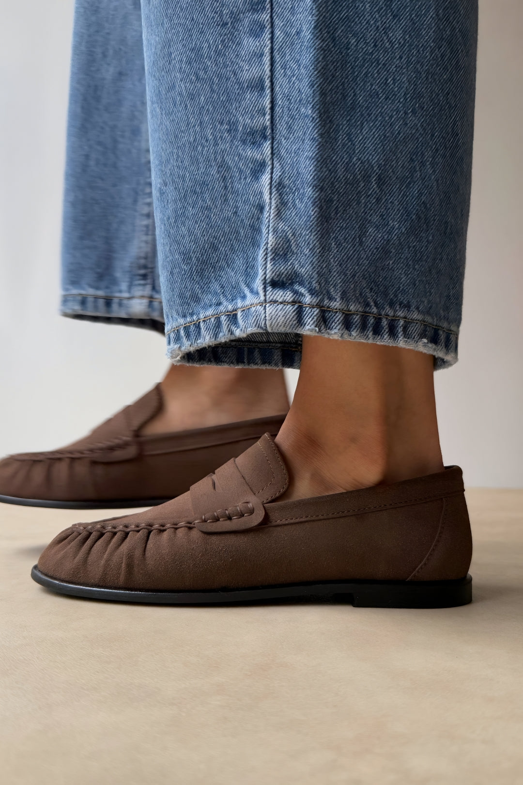 Coffee Suede Comfortable Elegant Women's Ballet Flats