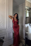 Sorevienne Halter Maxi Dress – Burgundy