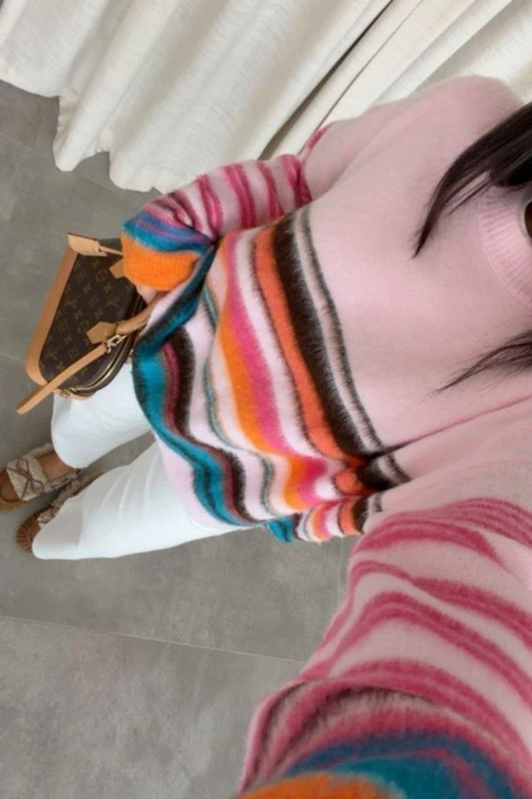 Veyren Multicolor Striped Knit Sweater