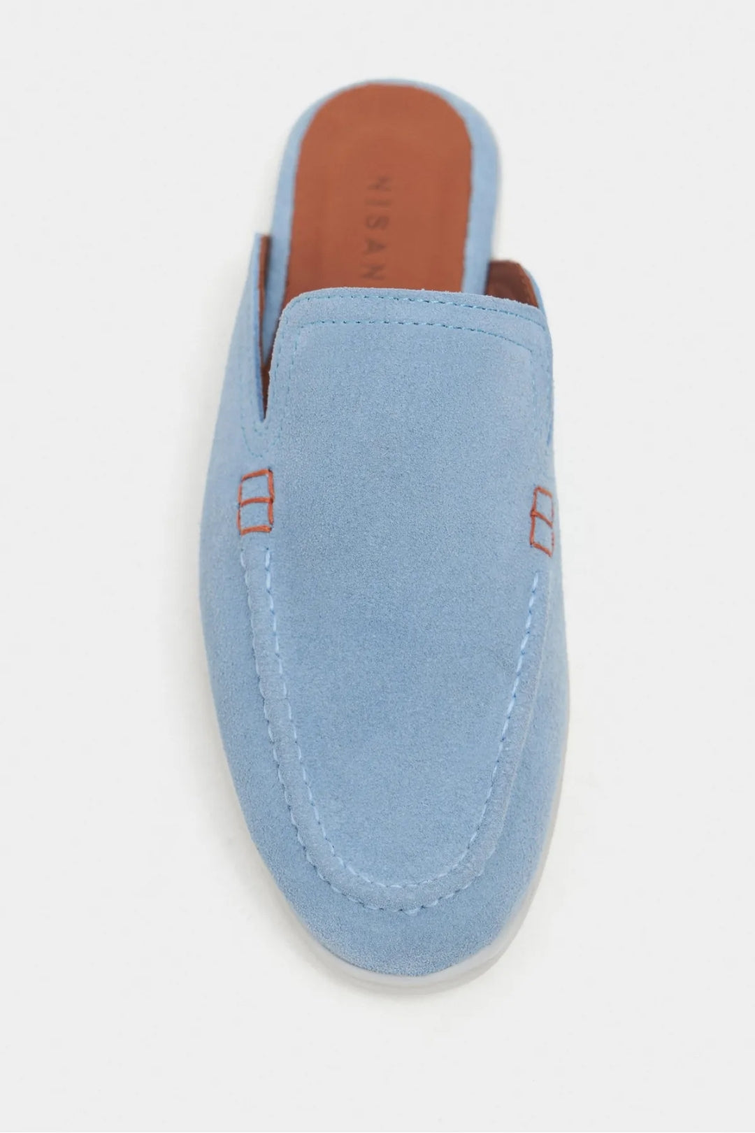Sorrento – Handcrafted Genuine Suede Leather Mule Loafers – Navy Suede