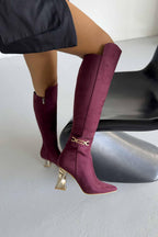 Norevia Buckle-Detail Knee-High Boots – Brown