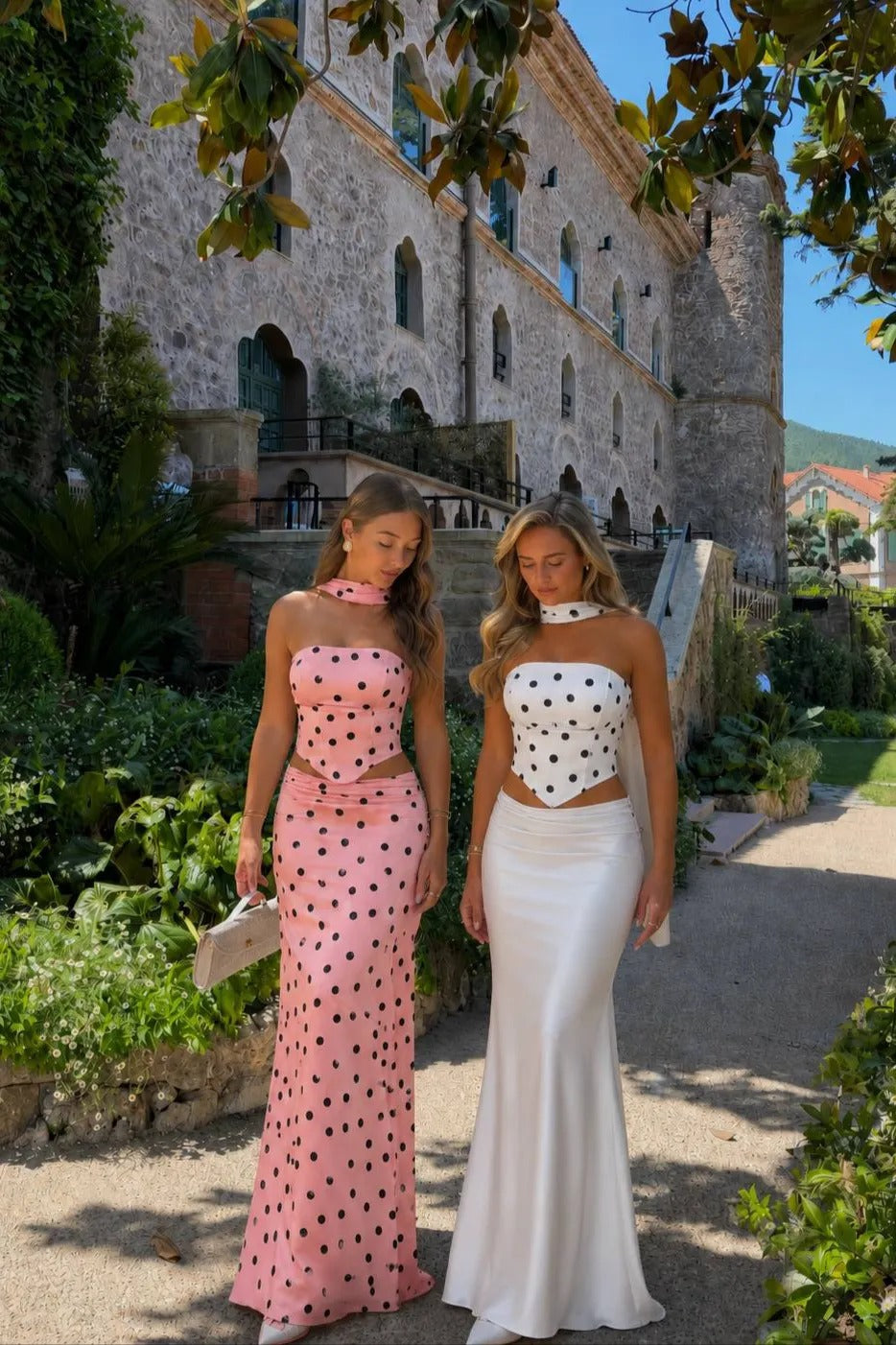Cressida Polka Dot Two-Piece Set – Pink
