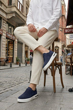 Navy Genuine Suede Lightweight EVA Sole Sneaker