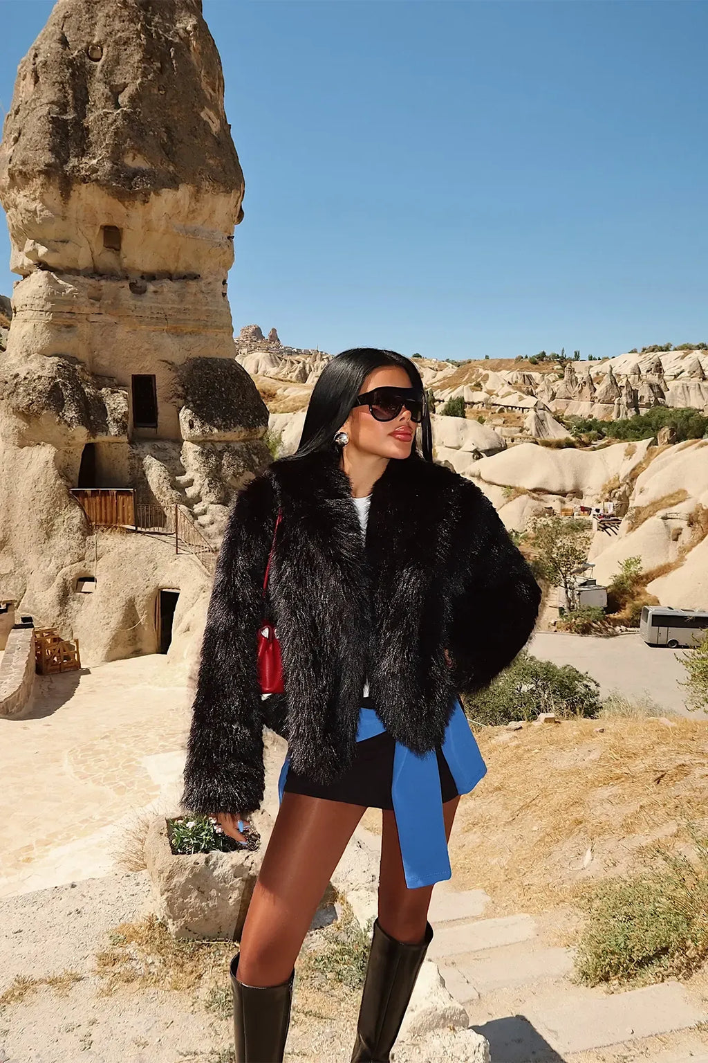 Rufina Luxe Faux Fur Jacket – Bitter Brown