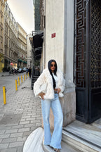 Rufina Luxe Faux Fur Jacket – Cream