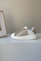 Waffle Sole Kapitone Kadın Sneaker Serisi - Siyah