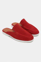 Sorrento – Handcrafted Genuine Suede Leather Mule Loafers – Navy Suede