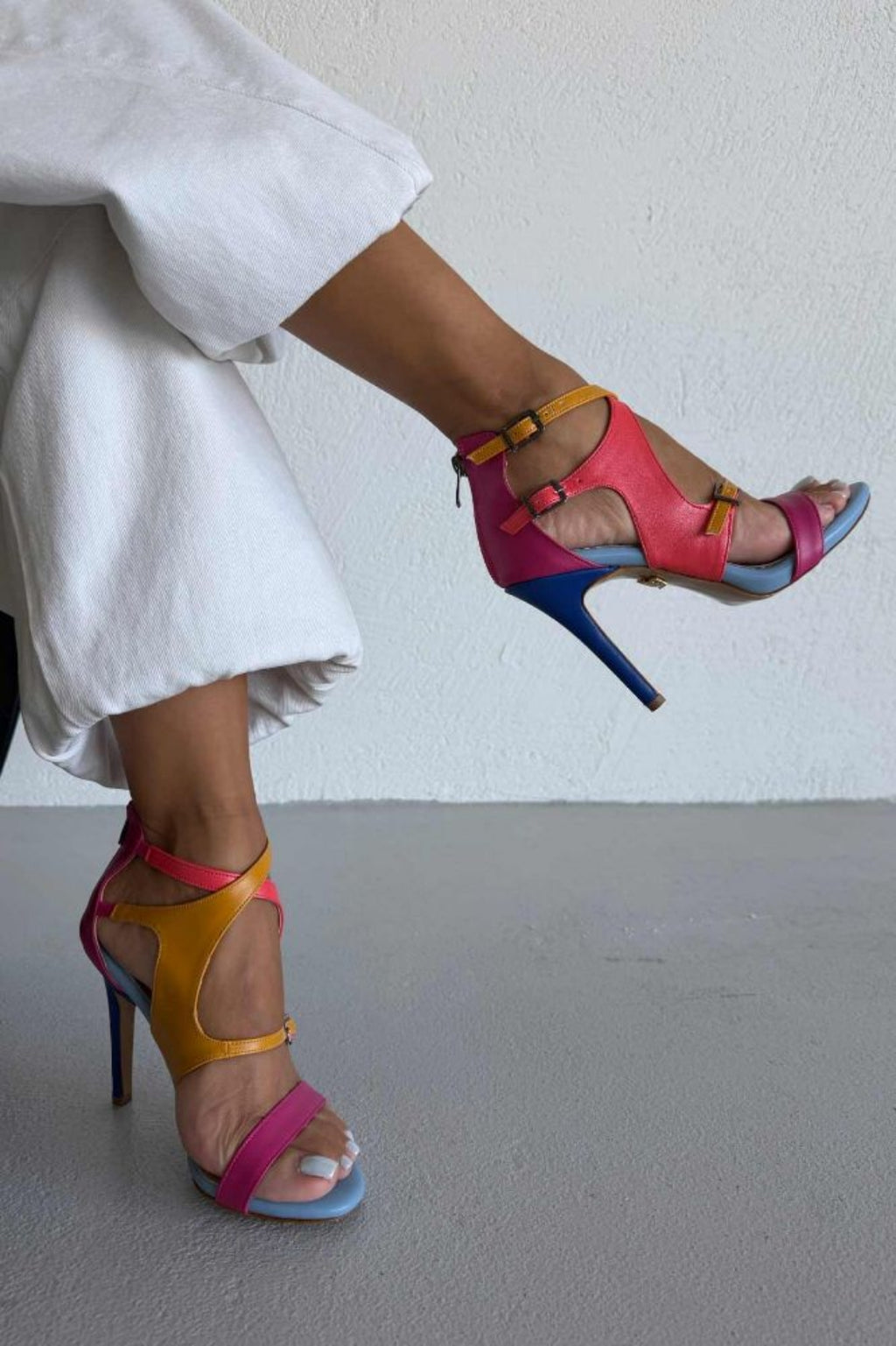 Rio – Multicolor Leather Stiletto Sandals