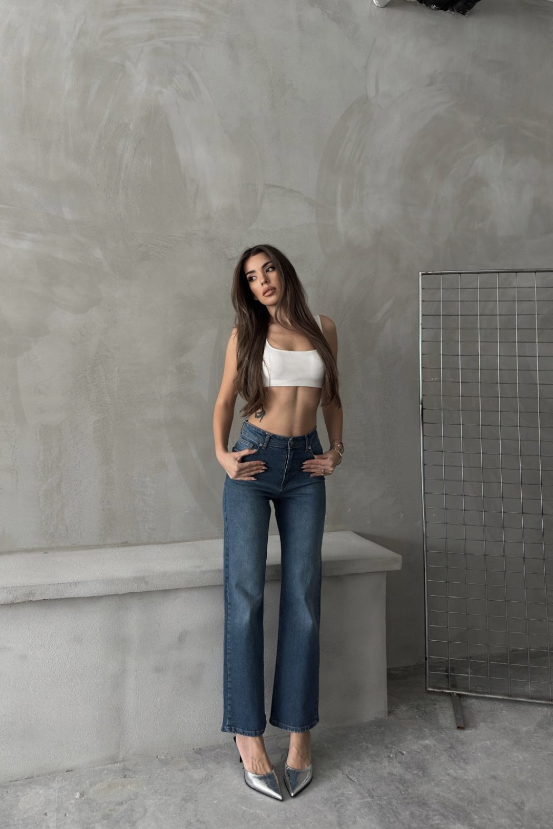 Ariane Yüksek Bel Düz Paça Jean
