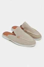 Sorrento – Handcrafted Genuine Suede Leather Mule Loafers – Navy Suede