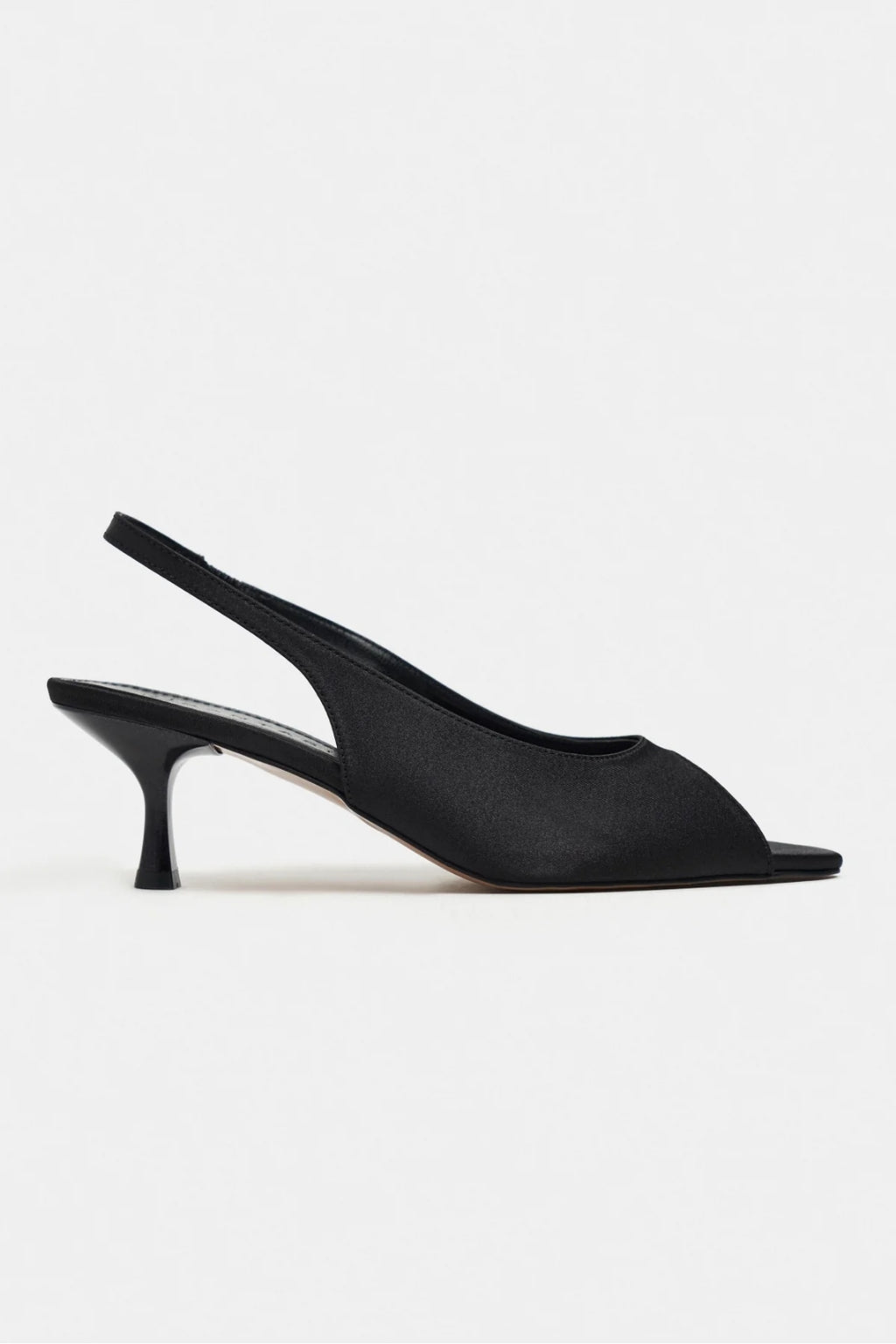 Aurelia Satin Peep-Toe Slingback Kitten Heels – Pearl Satin