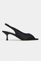 Aurelia Satin Peep-Toe Slingback Kitten Heels – Pearl Satin