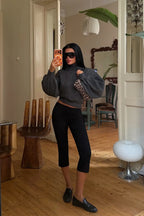 Bracken High-Neck Knit Sweater – Anthracite