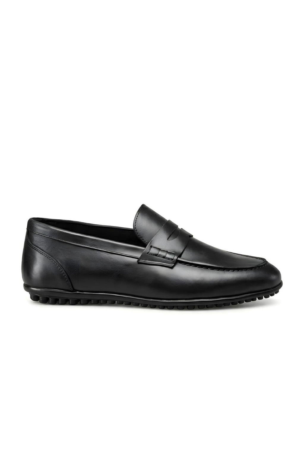 Siyah Hakiki Deri Ultra Esnek Penny Loafer