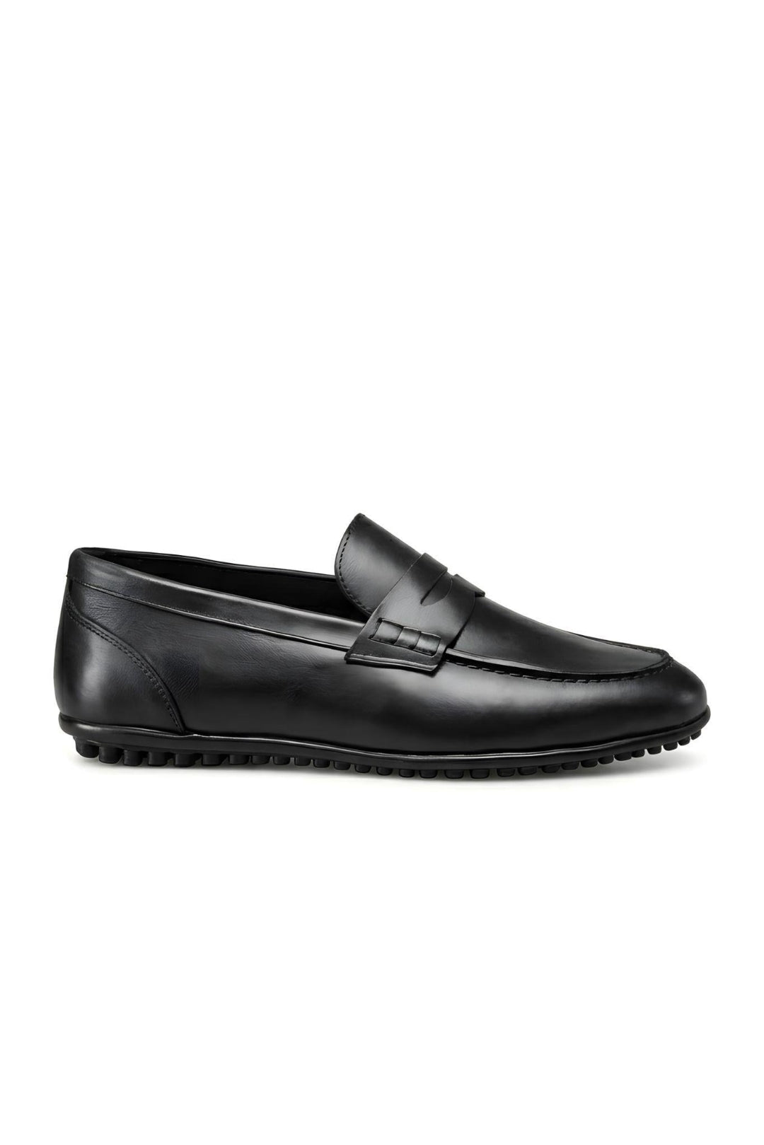Siyah Hakiki Deri Ultra Esnek Penny Loafer