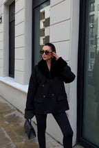 Brumal Faux Suede Fur-Trim Jacket – Bitter Brown