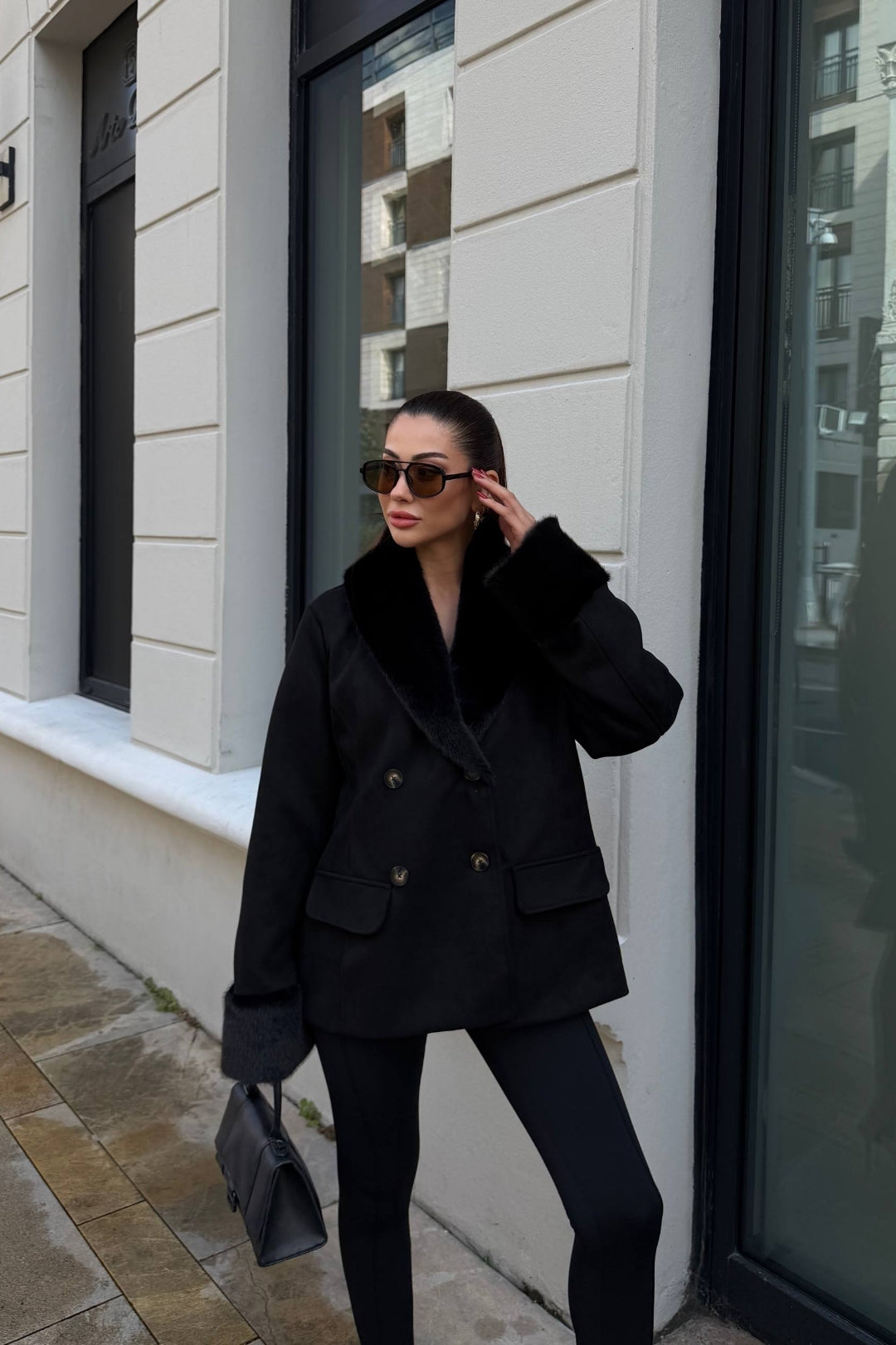 Brumal Faux Suede Fur-Trim Jacket – Bitter Brown