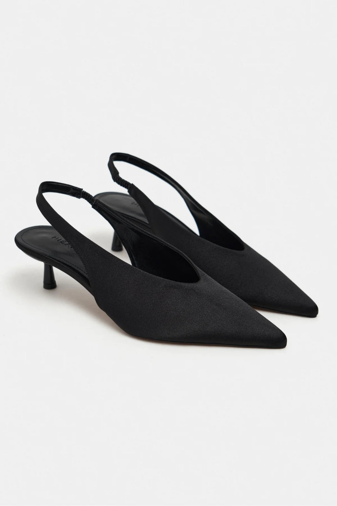 Wilson Slingback Satin Kitten Heels – Red