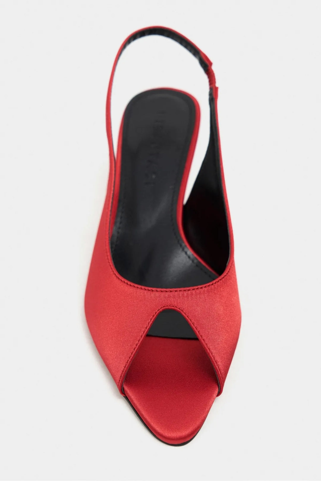 Aurelia Satin Peep-Toe Slingback Kitten Heels – Burgundy Satin