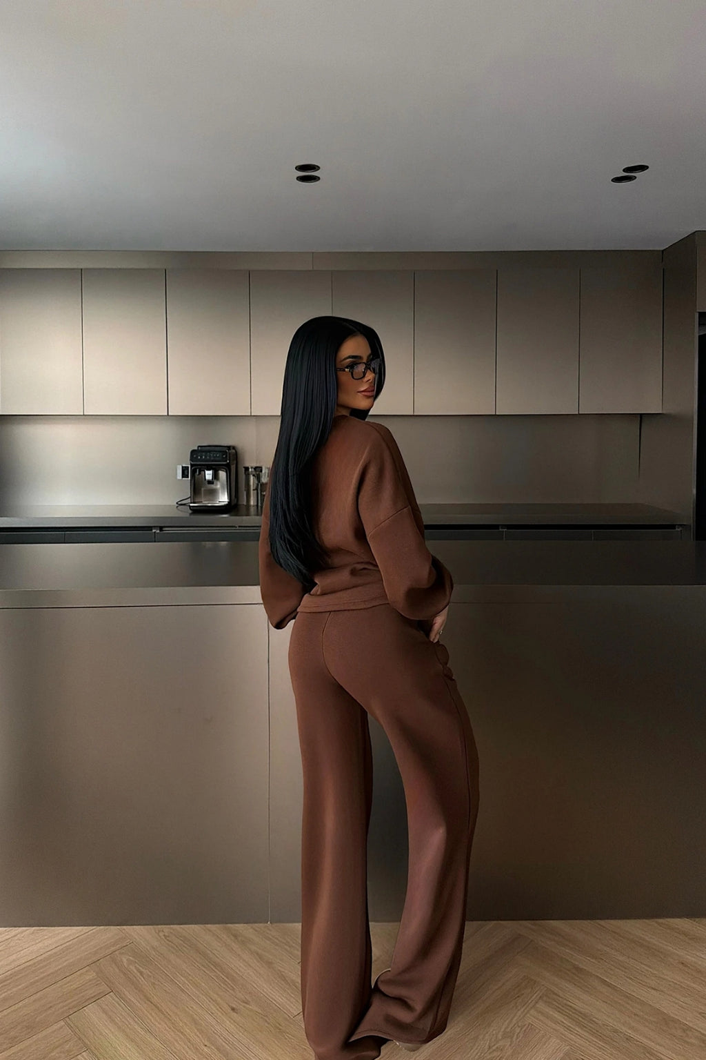 Veylora Sculpted Waist Wide-Leg Lounge Set
