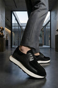 Siyah %100 Hakiki Deri Ultra Hafif Eva Taban Sneaker