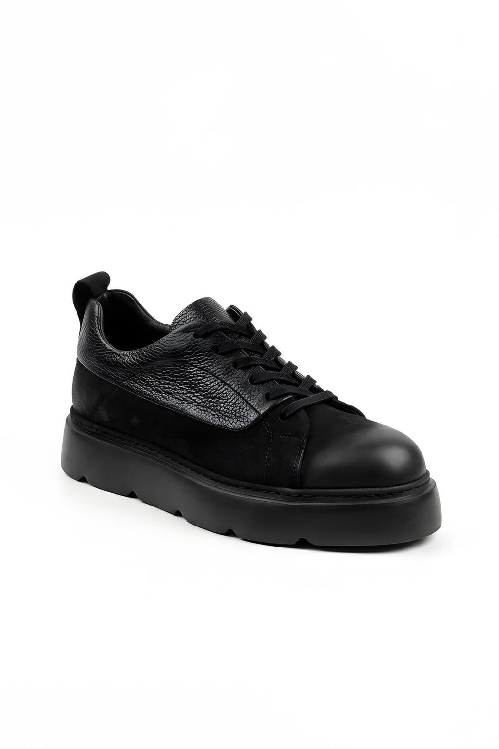Tony Siyah %100 Hakiki Deri (Nubuk-Floter) Eva Taban Sneaker
