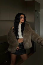 Rufina Luxe Faux Fur Jacket – Bitter Brown