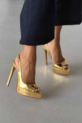 Heimdall Toka Detaylı 13 CM Platform Stiletto - Gold